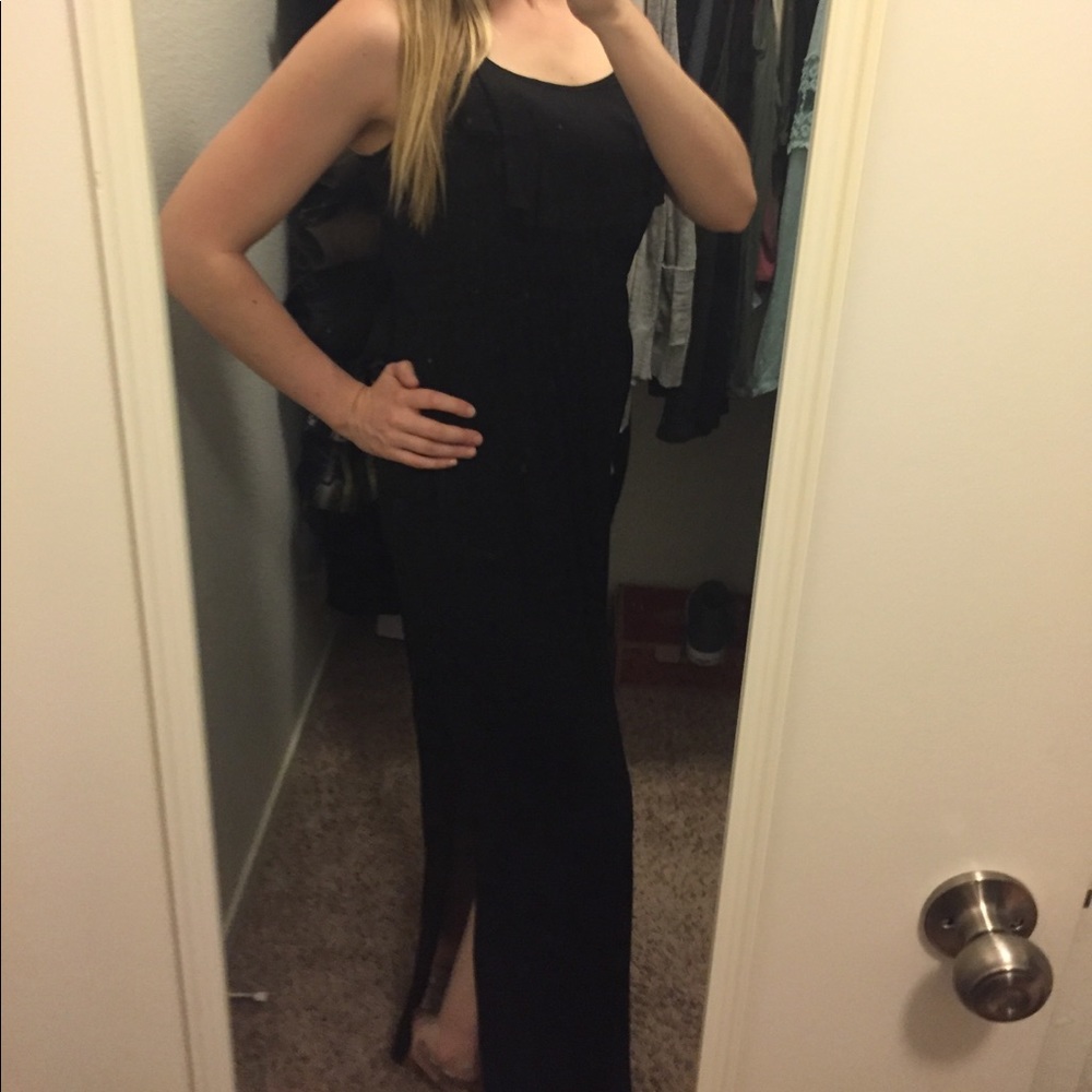 NWT Black Maxi Dress With Side Slit