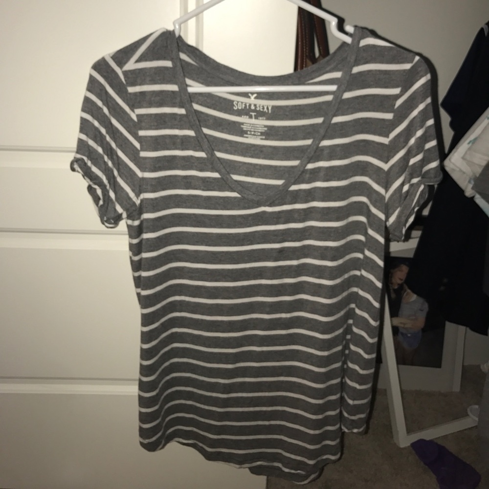 american eagle soft and sexy striped top! small