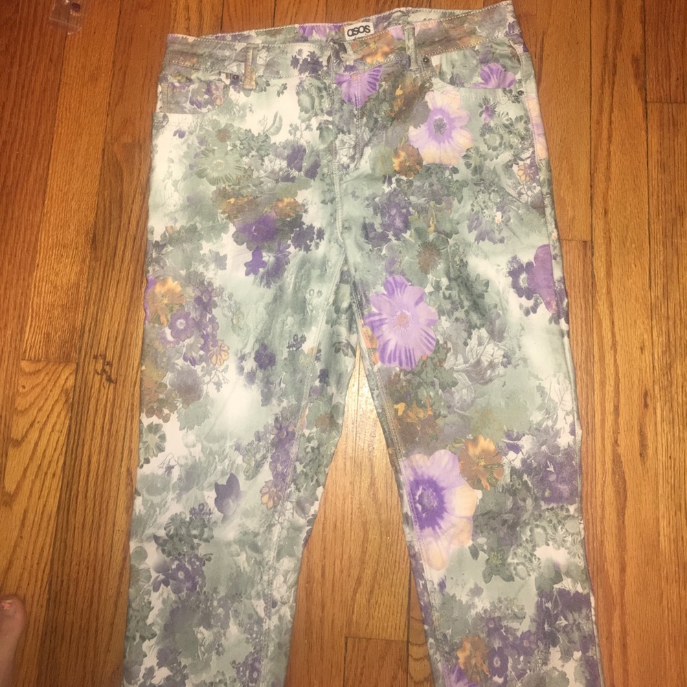 ASOS FLORAL DENIM PANTS