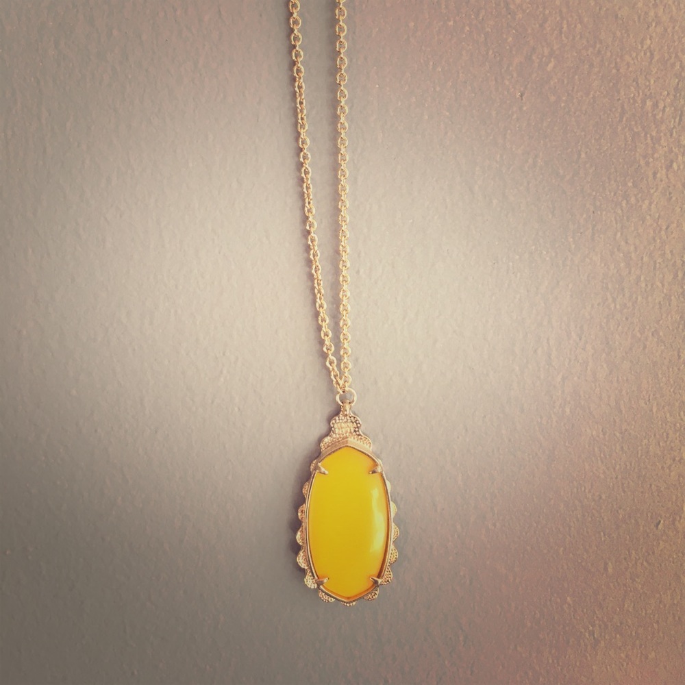 Yellow Kendra Scott drop pendant