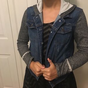 hooded denim jacket