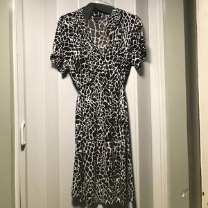 Brown and white dress