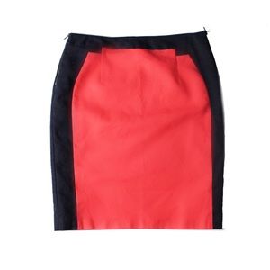 Worthington Coral Color Block Career Pencil Skirt Worthington Coral Color Block Career Pencil Skirt