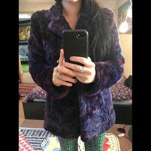 🦄 Fuzzy Faux Fur Purple Vintage Penny Lane Jacket