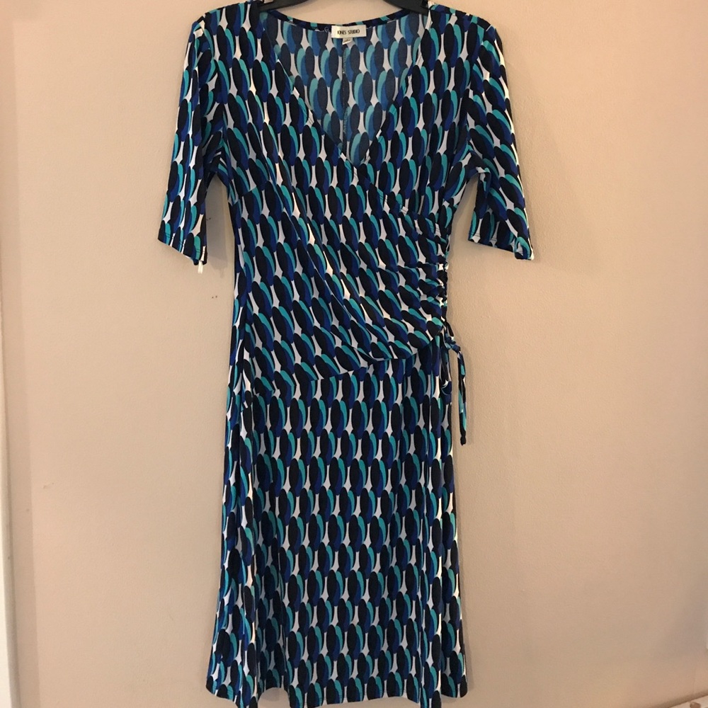 Cross Front Oval Print Dress