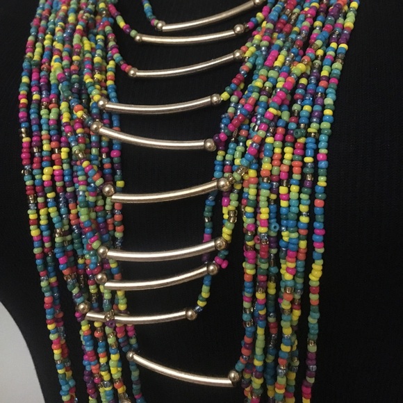 BEAUTIFUL SMALL LAYERED CABDY COLOR NECKLACE-NWT - Picture 4 of 8