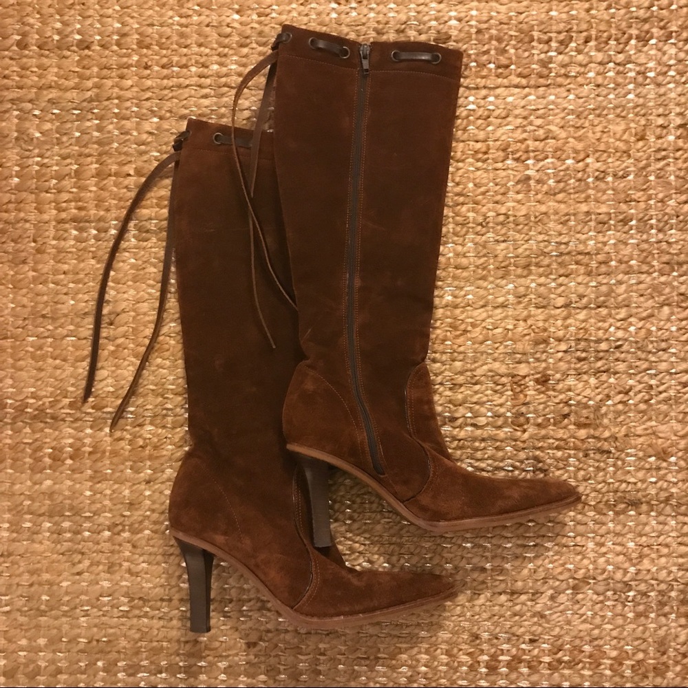 Brown Suede Coach Boots