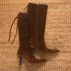 Brown Suede Coach Boots