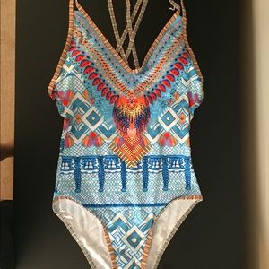 Brand New Multicolored One Piece Bathing Suit