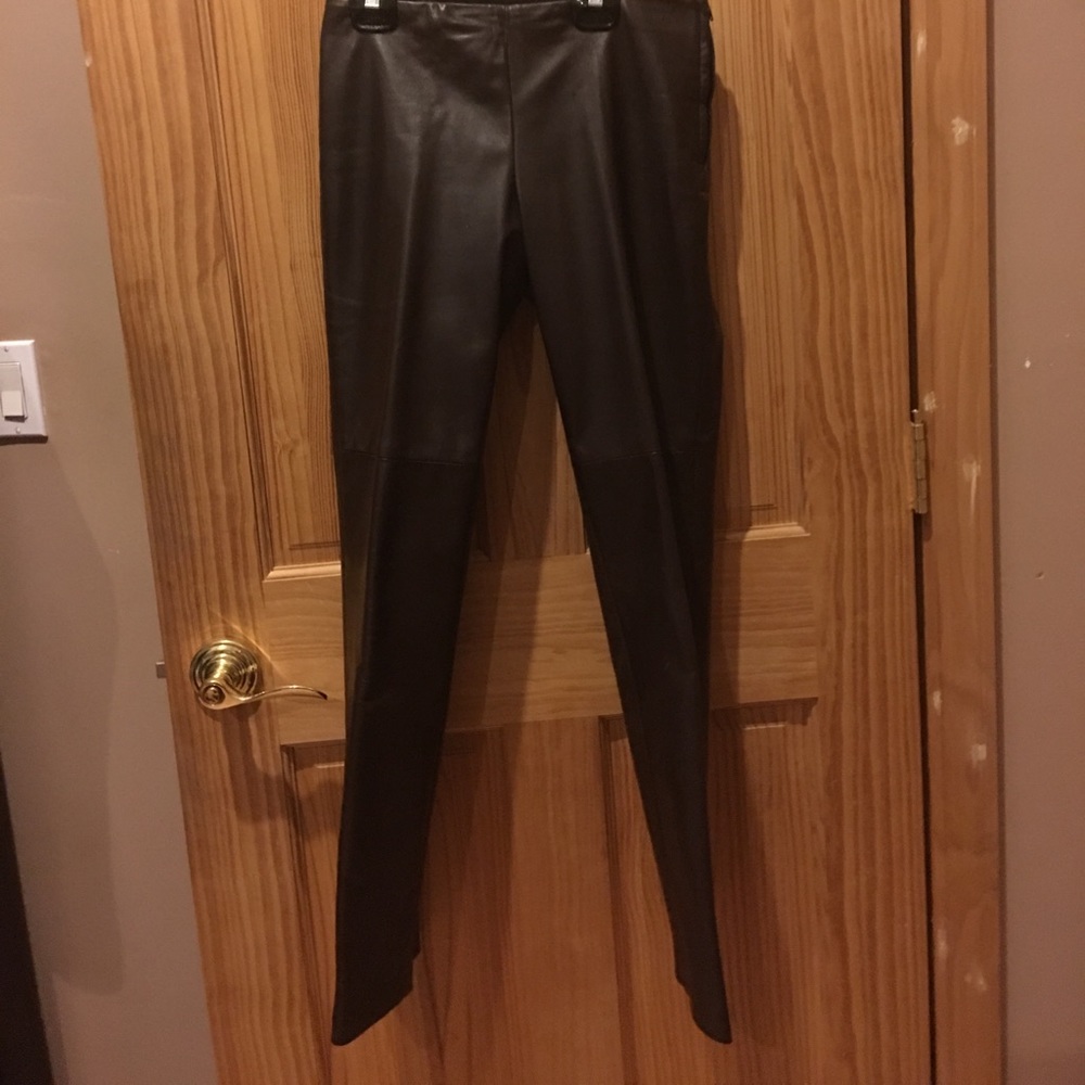 Danier brown leather slacks