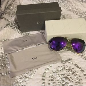 Dior aviator purple mirror sunglasses.