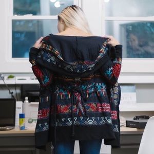 Biya Joshua Was Embroidered Wrap Hoodie Sweater