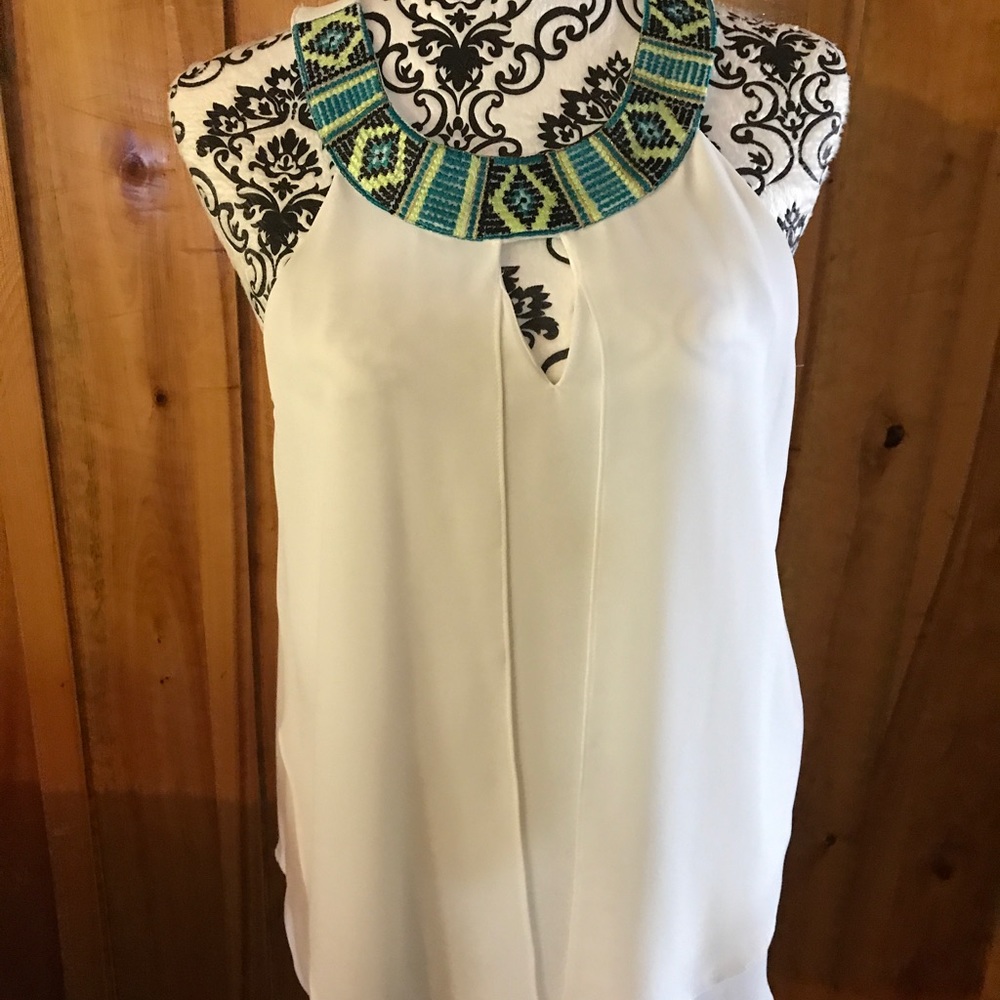 A Byer cutout  dressy top with beadwork NWOT
