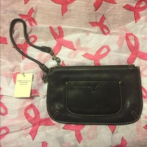 American Eagle Black Leather Wristlet!