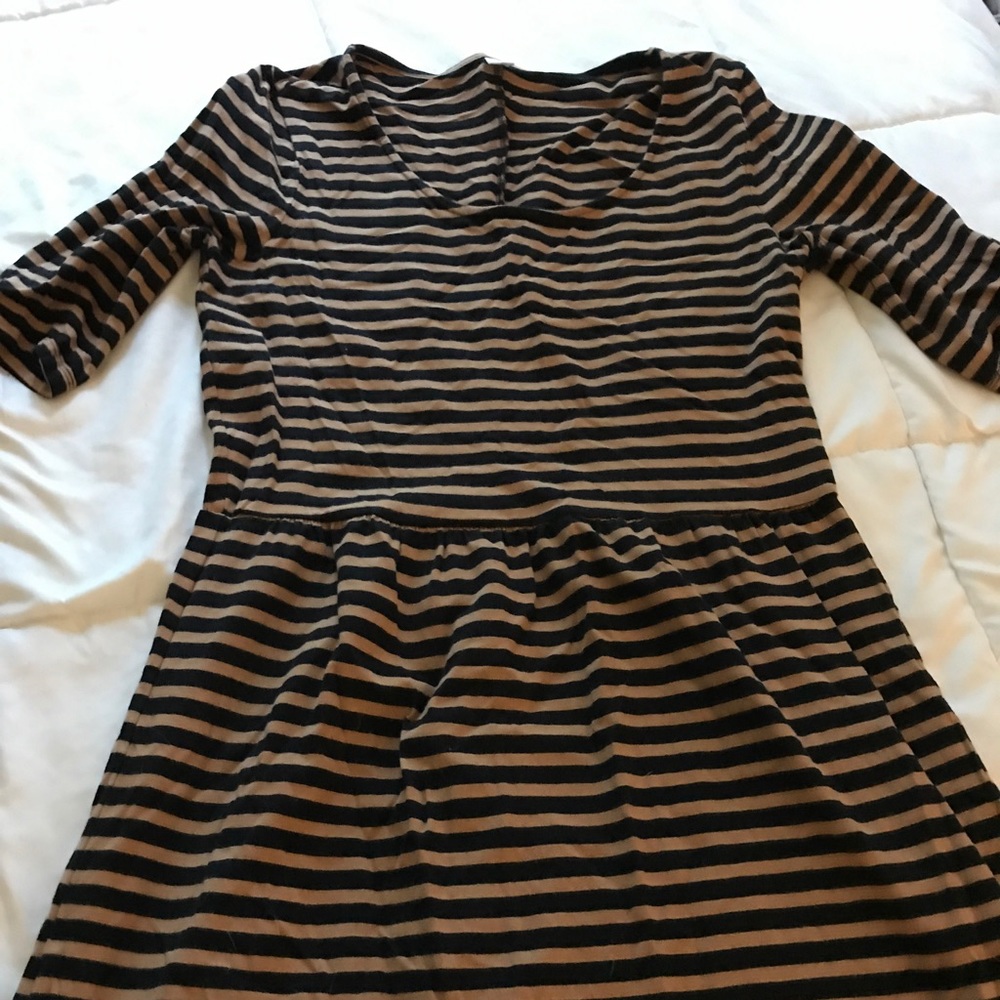 Striped black & tan A-Line dess Old Navy