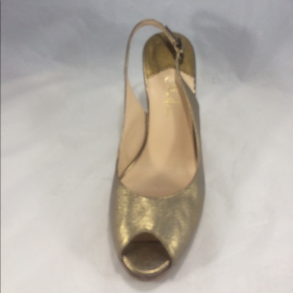Cole haan Nike air gold sling back open toed heels - Picture 2 of 8