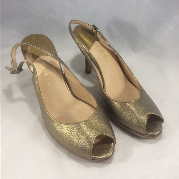 Cole haan Nike air gold sling back open toed heels - Picture 3 of 8