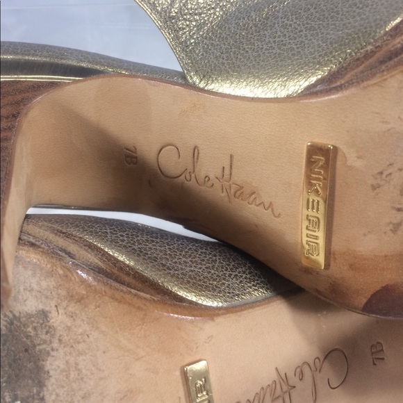 Cole haan Nike air gold sling back open toed heels - Picture 8 of 8