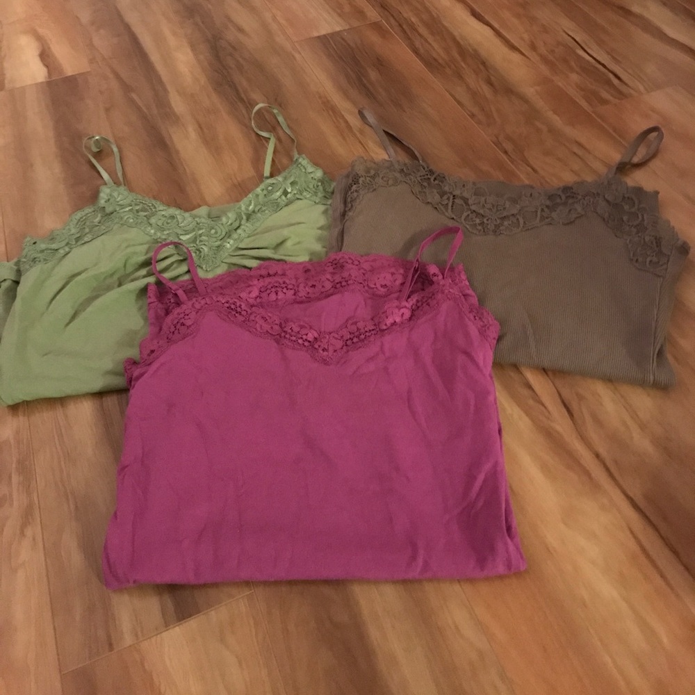 3 Camis. All size Small. Different brands.