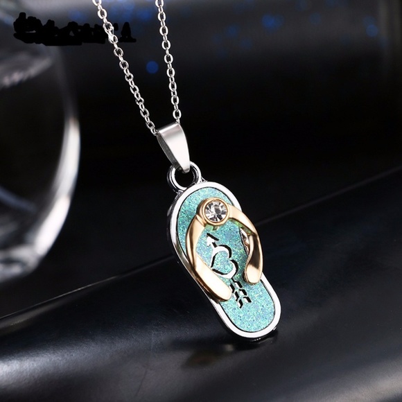 ❤️4 for $20 Sale❤️Sa Flipflop Desige Long Necklace - Picture 3 of 5