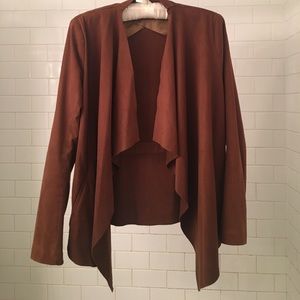 Zara Draped Faux Suede Jacket