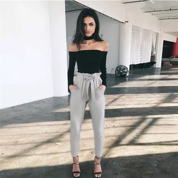 🍁 FIRM PRICE 🍁Gray Waist Bow Pants - Picture 4 of 6