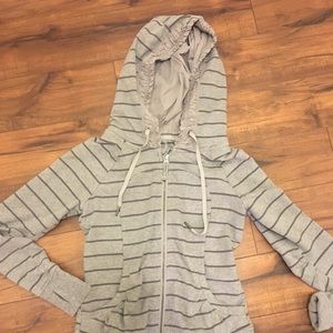 Lululemon zip up hoodie grey stripe