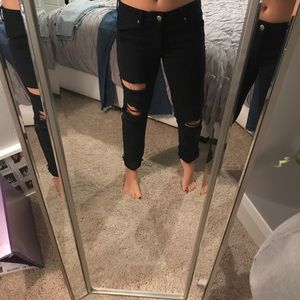 american eagle size 2 black boyfriend jeans