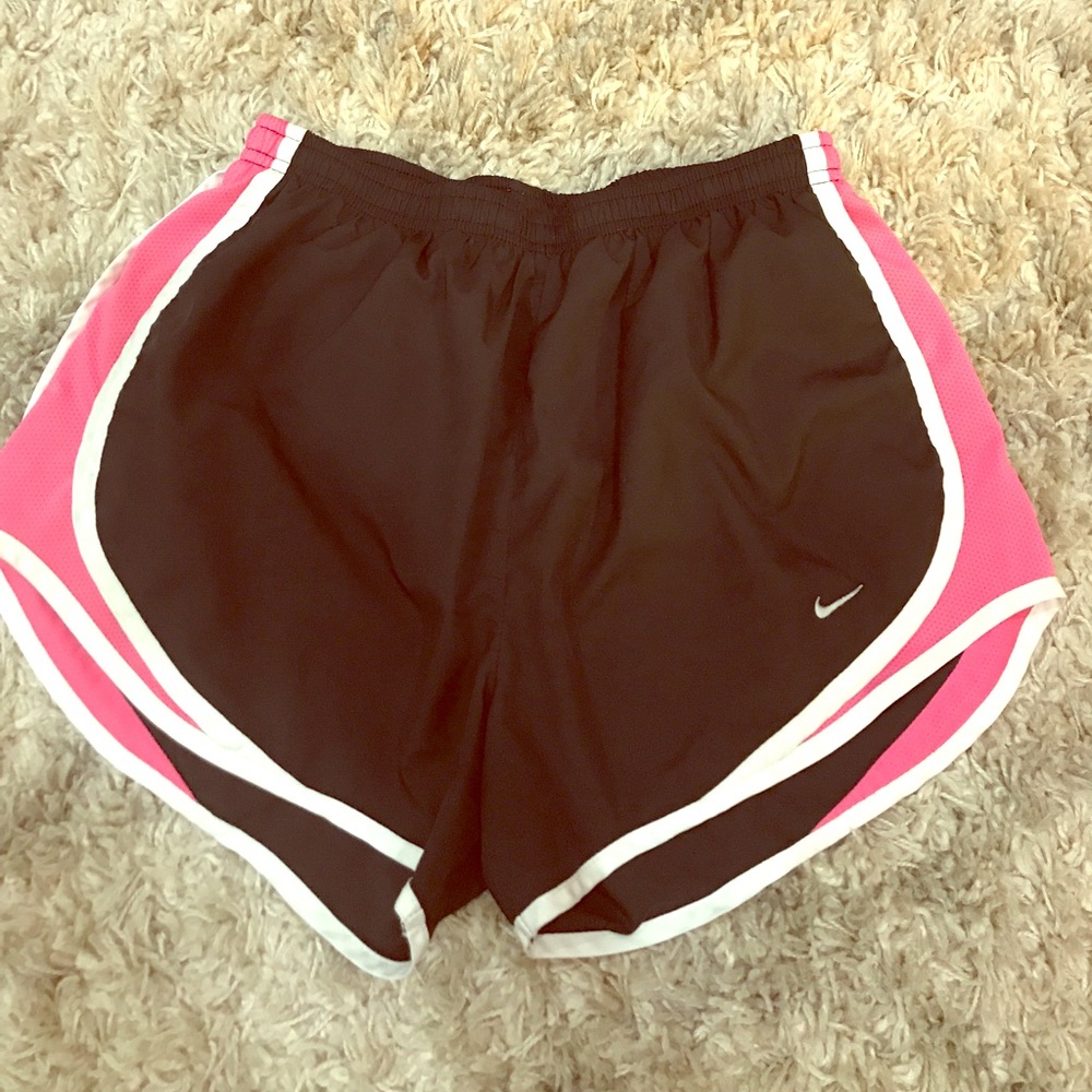 Nike Black and Pink Running Shorts Medium