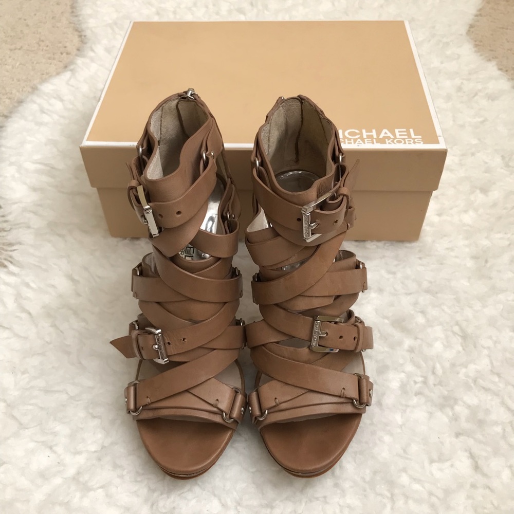Michael Kors Brown Sandals Leonia Strappy Heels