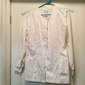 Solid white scrub jacket