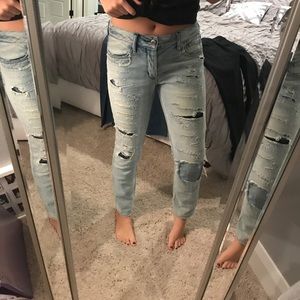 american eagle size 4 boyfriend patched jeans