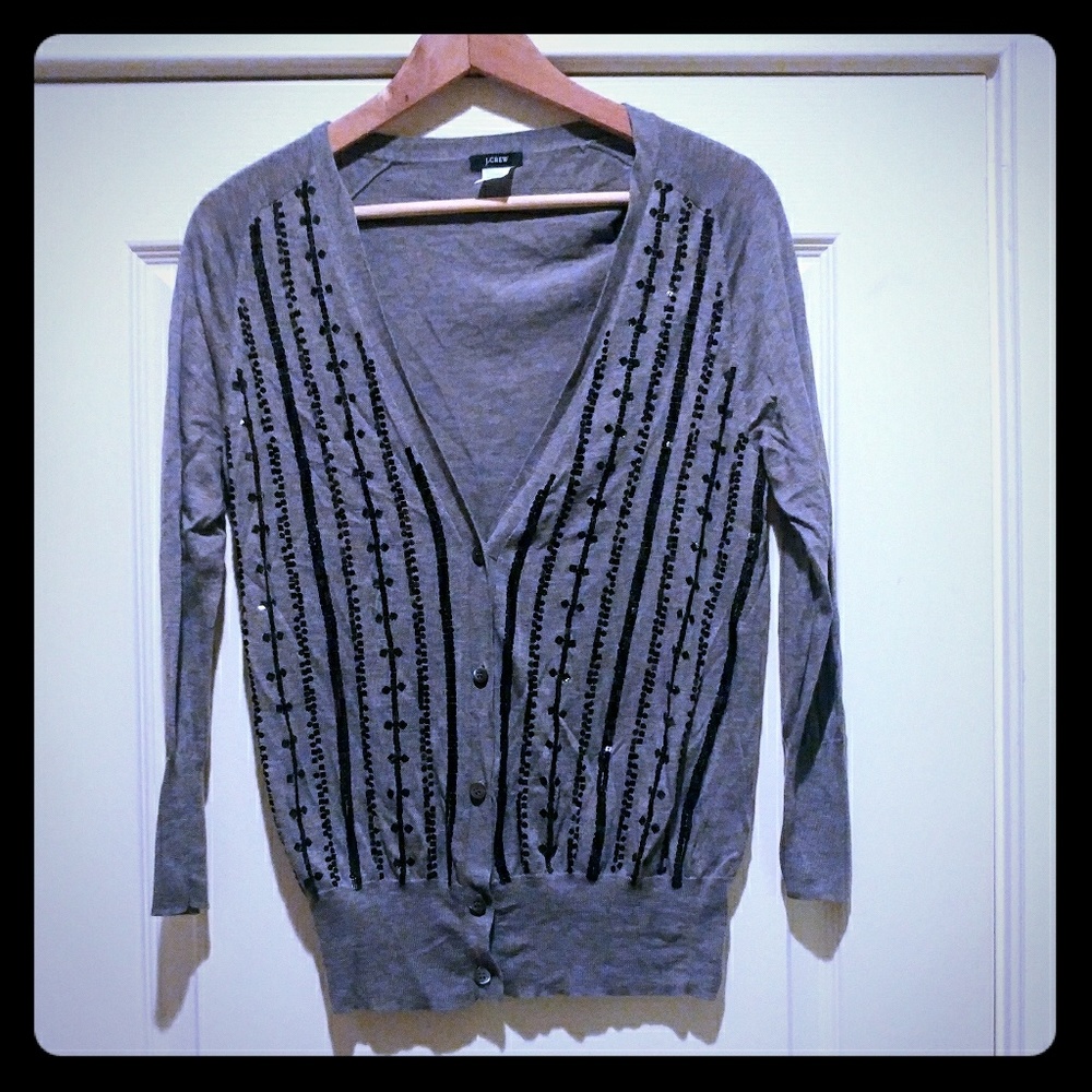 Gorgeous J.Crew Gray Sequin Cardigan! L!