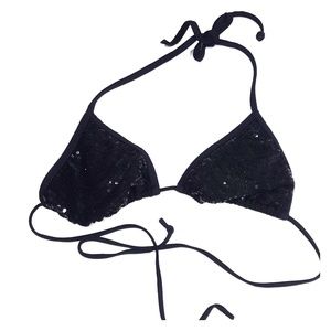 Vintage 90s Black Sequins Bikini Top Vintage 90s Black Sequins Bikini Top