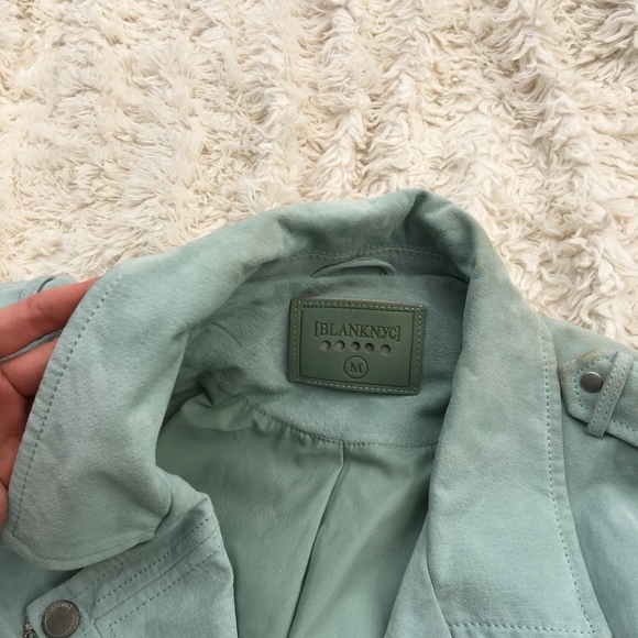 🚨SALE🚨✨NWT✨BLANK NYC Mint Suede Jacket *flawed* - Picture 6 of 8