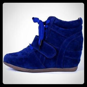 Cobalt hidden wedge sneakers