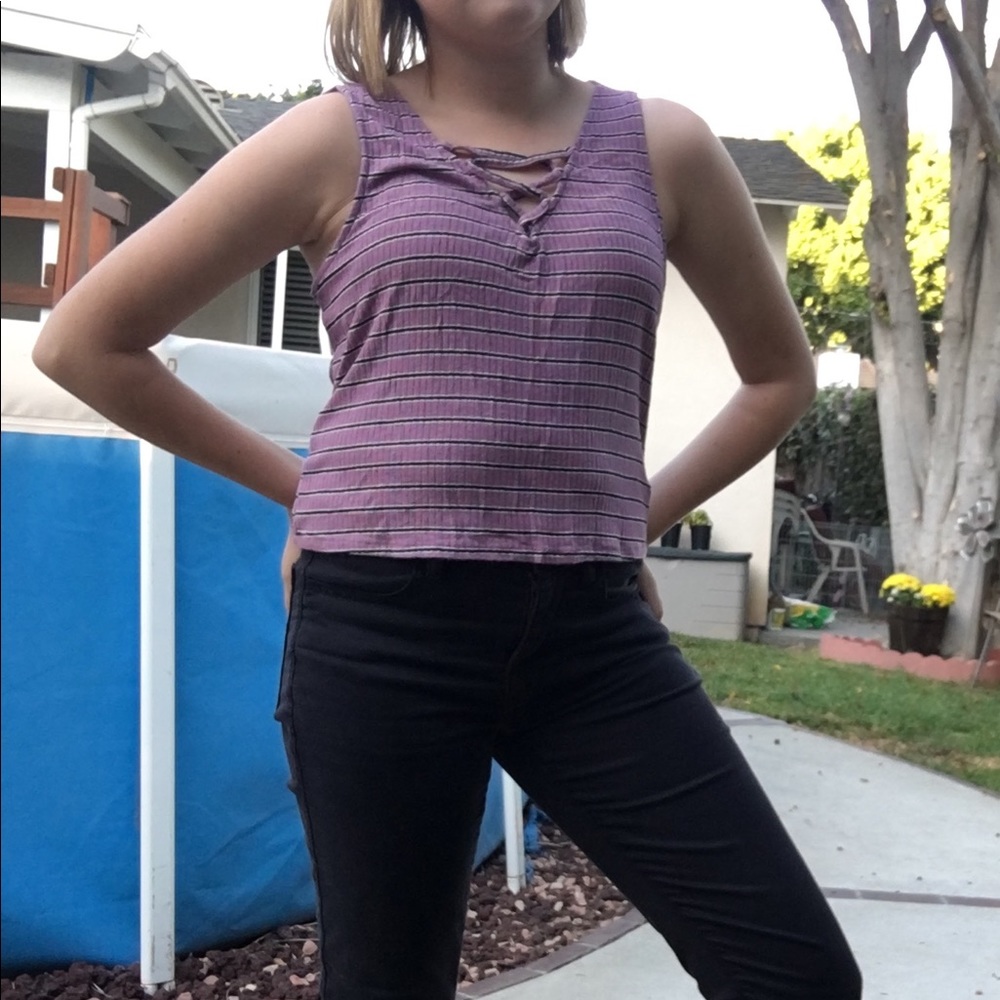Cropped  striped T-shirt