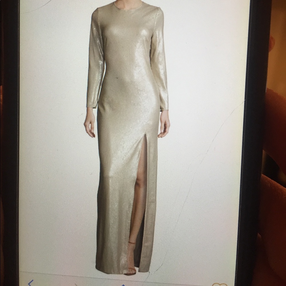 HALSTON GOLD SEQUIN DRESS