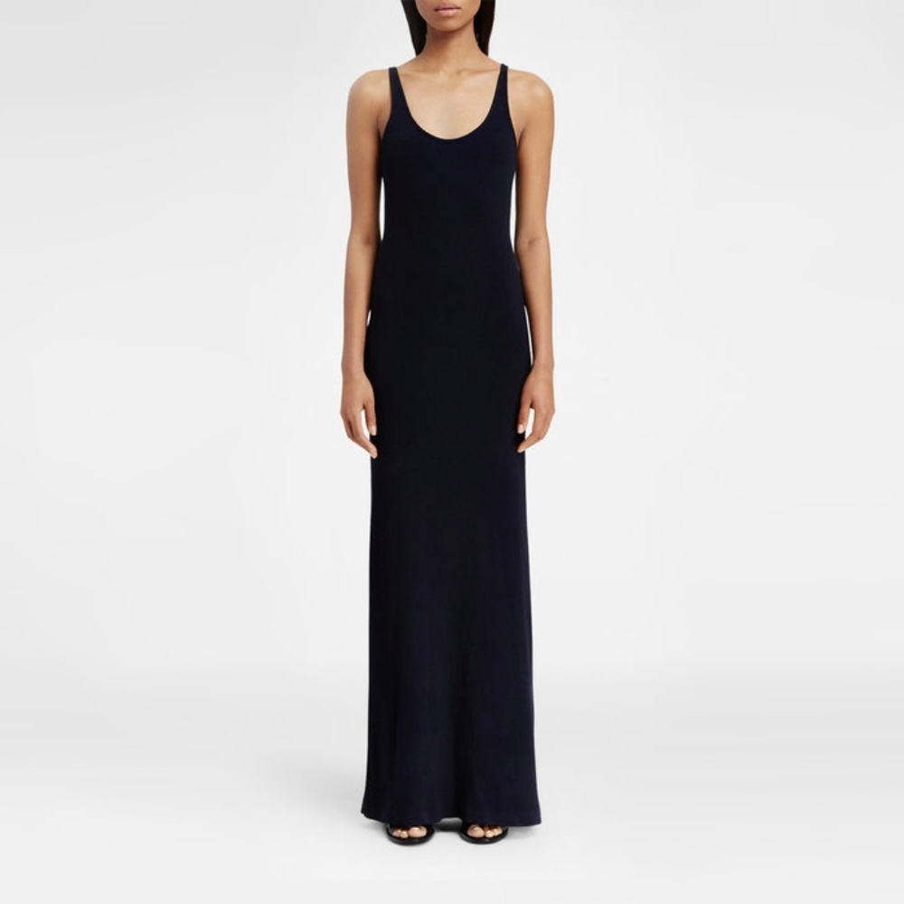 DKNY Scoop Neck Black Tank Maxi Dress
