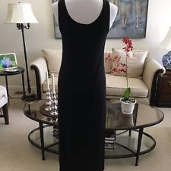 DKNY Scoop Neck Black Tank Maxi Dress - Picture 4 of 5