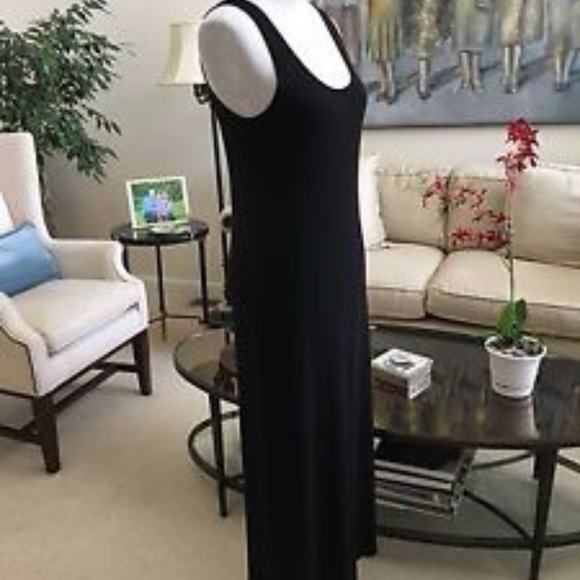 DKNY Scoop Neck Black Tank Maxi Dress - Picture 3 of 5