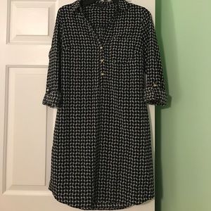 Limited black geometric shirt dress. Size M.
