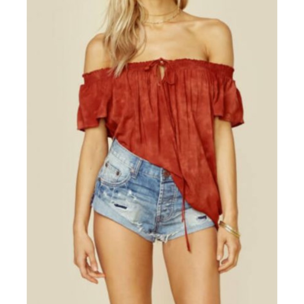 Blue life, off the shoulder top!
