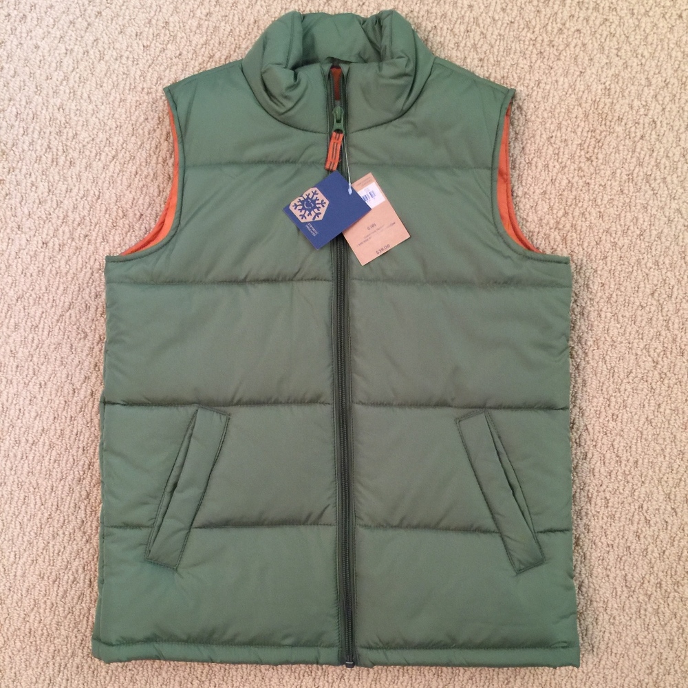 Land's End Boys Puffer Vest Weather Resistant
