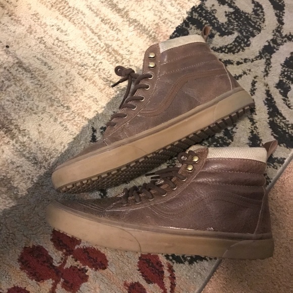 all brown leather vans