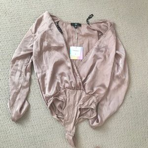 Brand new, silk bodysuit from misguided!