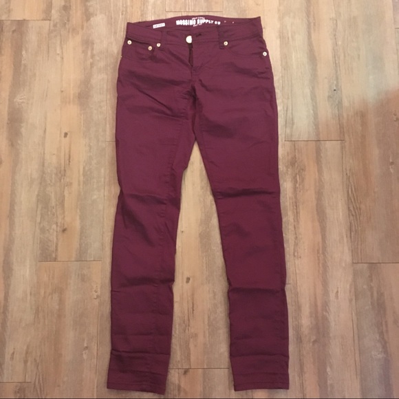 *SOLD*Target/Mossimo Skinny Jeans, Maroon - Picture 1 of 4