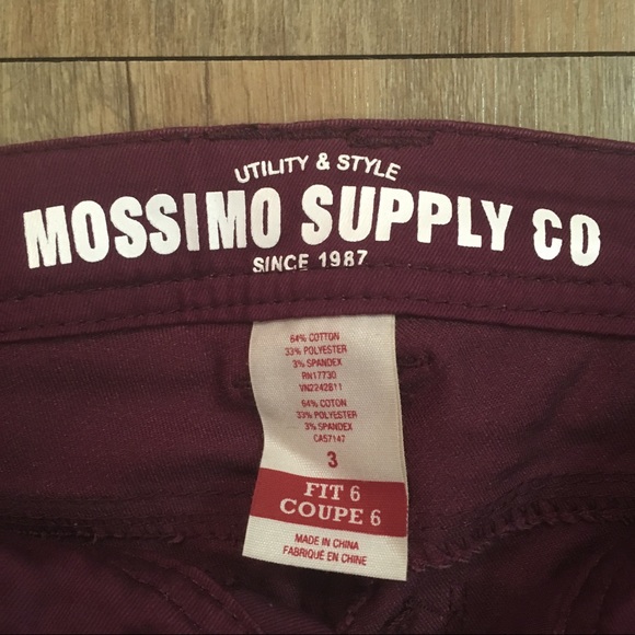 *SOLD*Target/Mossimo Skinny Jeans, Maroon - Picture 3 of 4