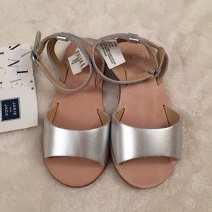 Janie and Jack Silver Leather Sandals size 9 NEW!