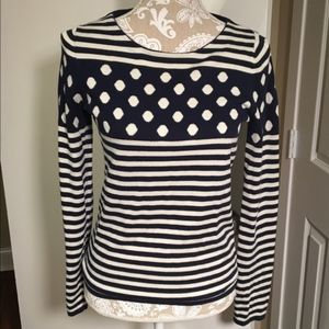 Anthropologie Navy Polka Dot Sweater, Small S